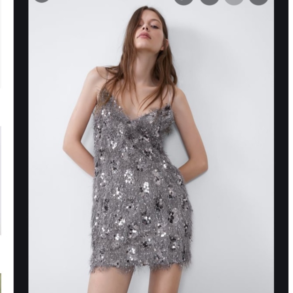 Zara Silver Sequin Mini Dress